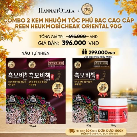  COMBO 2 KEM NHUỘM TÓC PHỦ BẠC CAO CẤP REEN HEUKMOBICHEAK ORIENTAL 90GR - E1179 
