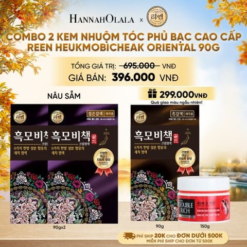  COMBO 2 KEM NHUỘM TÓC PHỦ BẠC CAO CẤP REEN HEUKMOBICHEAK ORIENTAL 90GR - E1179 