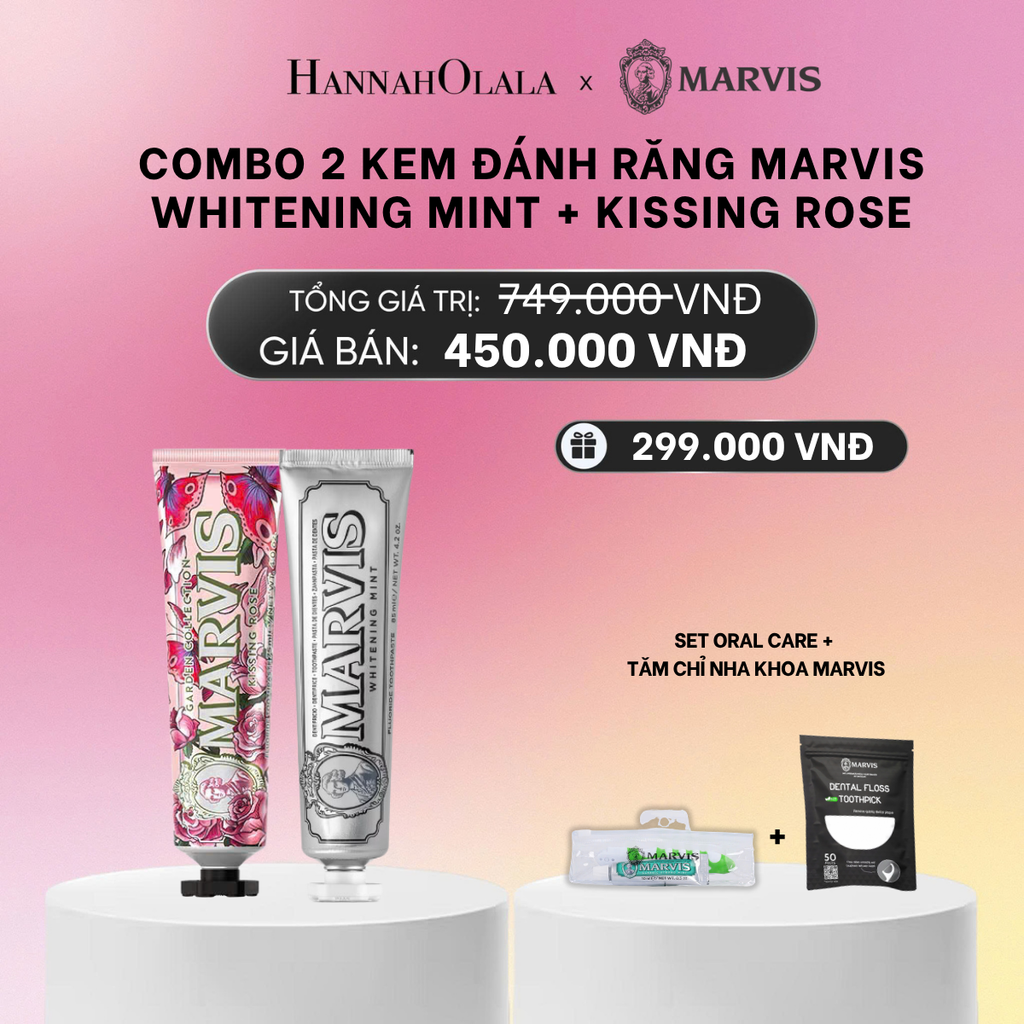  COMBO 2 KEM ĐÁNH RĂNG MARVIS 75ML/85ML - LÀM SẠCH RĂNG, GIỮ HƠI THỞ THƠM MÁT_A1149 
