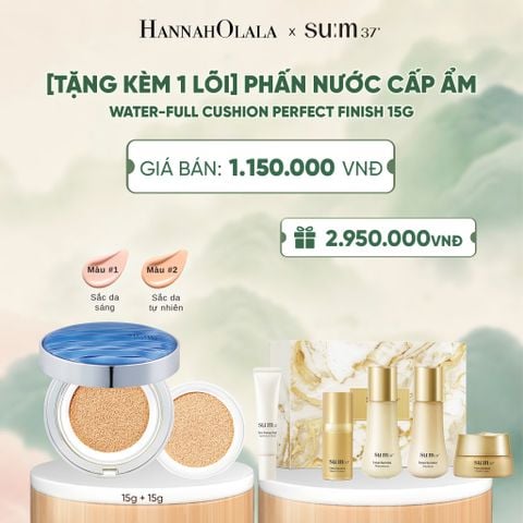  [TẶNG KÈM 1 LÕI] PHẤN NƯỚC CẤP ẨM SU:M37 WATER-FULL CC CUSHION PERFECT FINISH 15G - A1068 