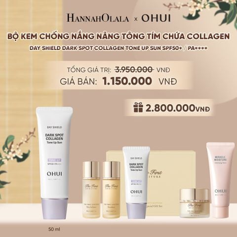  BỘ KEM CHỐNG NẮNG NÂNG TÔNG TÍM CHỨA COLLAGEN OHUI DAY SHIELD DARK SPOT COLLAGEN TONE UP SUN SPF50+ / PA++++ - A16 