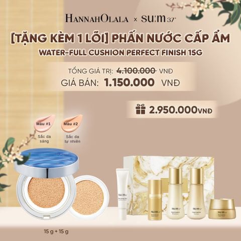  [TẶNG KÈM 1 LÕI] PHẤN NƯỚC CẤP ẨM SU:M37 WATER-FULL CC CUSHION PERFECT FINISH 15G - A73 