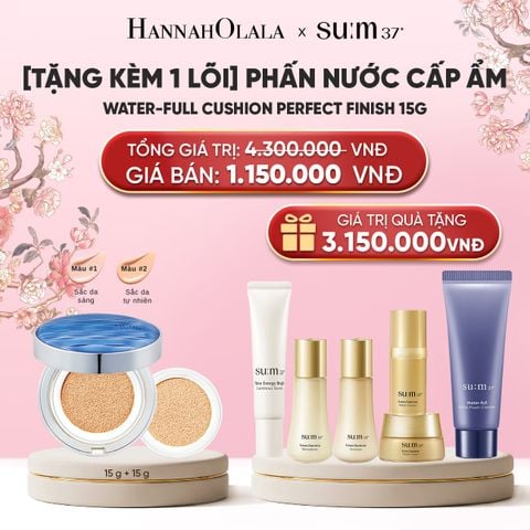  [TẶNG KÈM 1 LÕI] PHẤN NƯỚC CẤP ẨM SU:M37 WATER-FULL CC CUSHION PERFECT FINISH 15G 