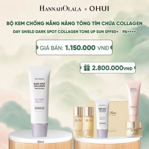  BỘ KEM CHỐNG NẮNG NÂNG TÔNG TÍM CHỨA COLLAGEN OHUI DAY SHIELD DARK SPOT COLLAGEN TONE UP SUN SPF50+ / PA++++ 