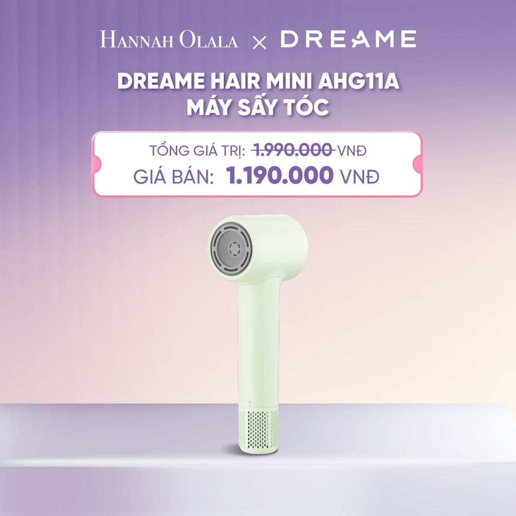  DREAME HAIR MINI AHG11A MÁY SẤY TÓC ION ÂM SIÊU NHỎ GỌN 270G ĐỘNG CƠ TỐC ĐỘ CAO - BH 24 THÁNG - H021 