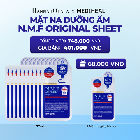  MEDIHEAL MẶT NẠ THE N.M.F AMPOULE MASK ORIGINAL 27ML (COMBO 10 MIẾNG) 