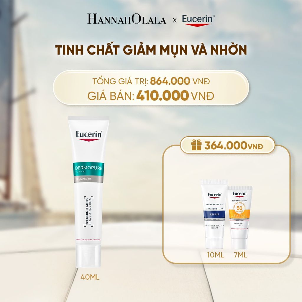  TINH CHẤT GIẢM MỤN VÀ NHỜN EUCERIN DERMOPURE CLINICAL PEELING 10 40ML 