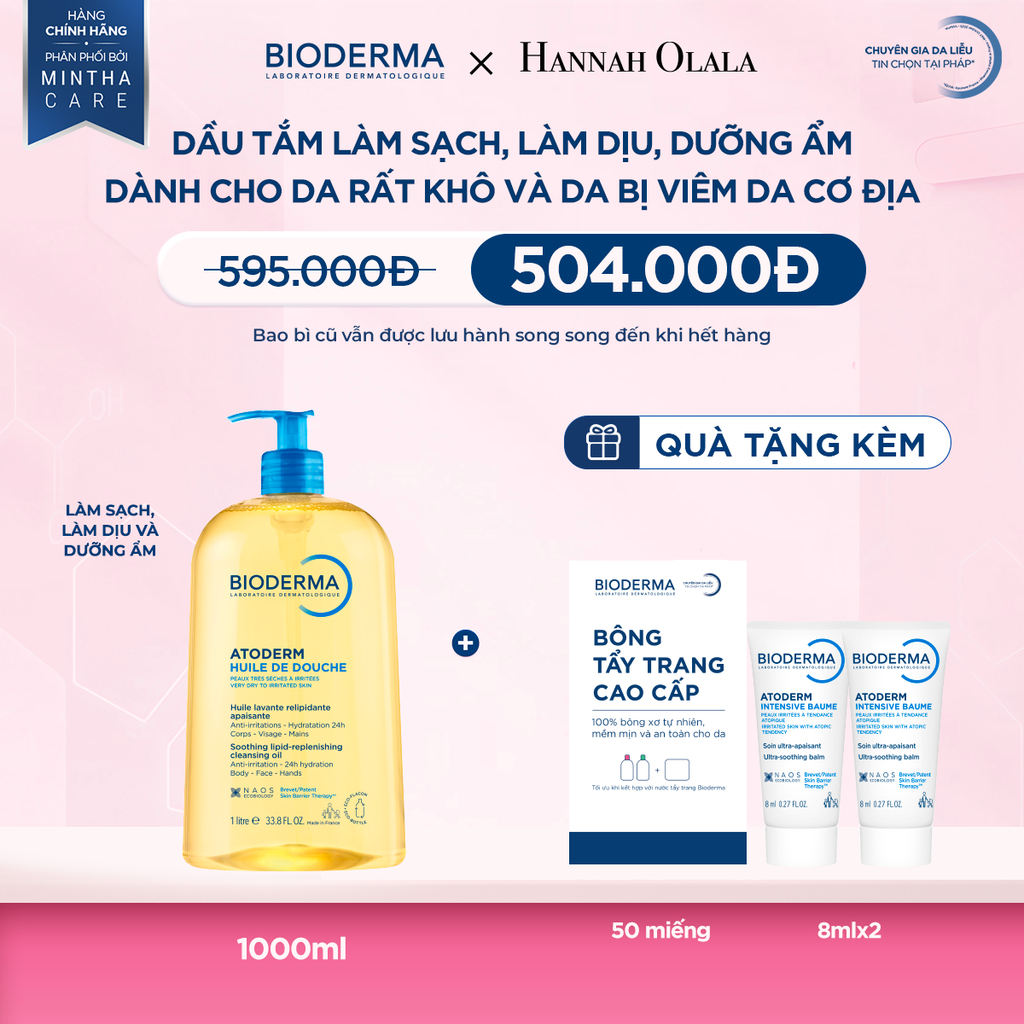  DẦU TẮM LÀM SẠCH, LÀM DỊU, DƯỠNG ẨM DÀNH CHO DA RẤT KHÔ VÀ DA BỊ VIÊM DA CƠ ĐỊA - M12 