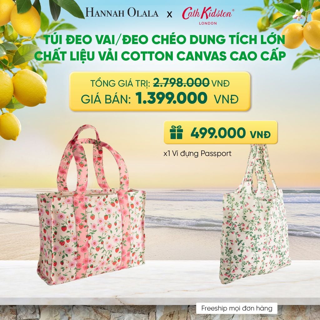  TÚI ĐEO VAI/ĐEO CHÉO CATH KIDSTON DUNG TÍCH LỚN CHẤT LIỆU VẢI COTTON CANVAS CAO CẤP - A1113 