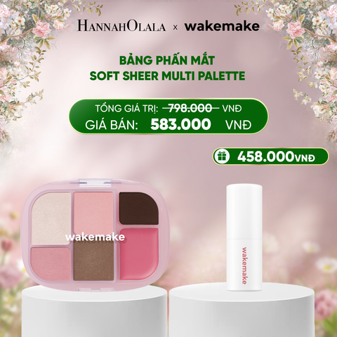  DEAL 6: WAKEMAKE BẢNG PHẤN MẮT SOFT SHEER MULTI PALETTE 6.2G 