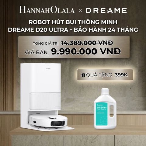  DEAL 8: DREAME D20 ULTRA ROBOT HÚT BỤI THÔNG MINH LỰC HÚT 13.000PA TRẠM SẠC ĐA NĂNG RẢNH TAY ĐẾN 100 NGÀY BH 24 THÁNG 