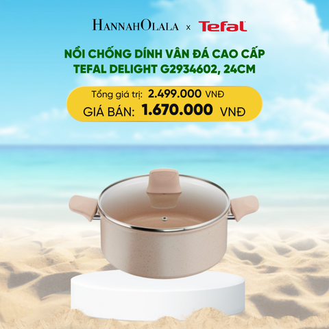  DEAL 11: NỒI CHỐNG DÍNH VÂN ĐÁ CAO CẤP TEFAL DELIGHT G2934602, 24CM 