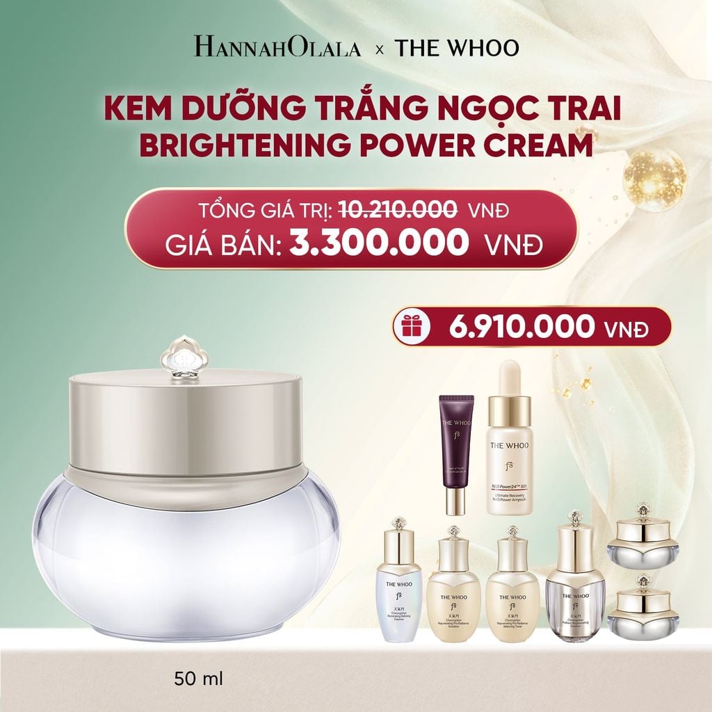  DEAL 11: KEM DƯỠNG TRẮNG NGỌC TRAI THE WHOO BRIGHTENING POWER CREAM 50ML 