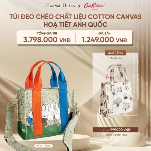  DEAL 11: TÚI ĐEO CHÉO CATH KIDSTON CHẤT LIỆU COTTON CANVAS HOẠ TIẾT ANH QUỐC 