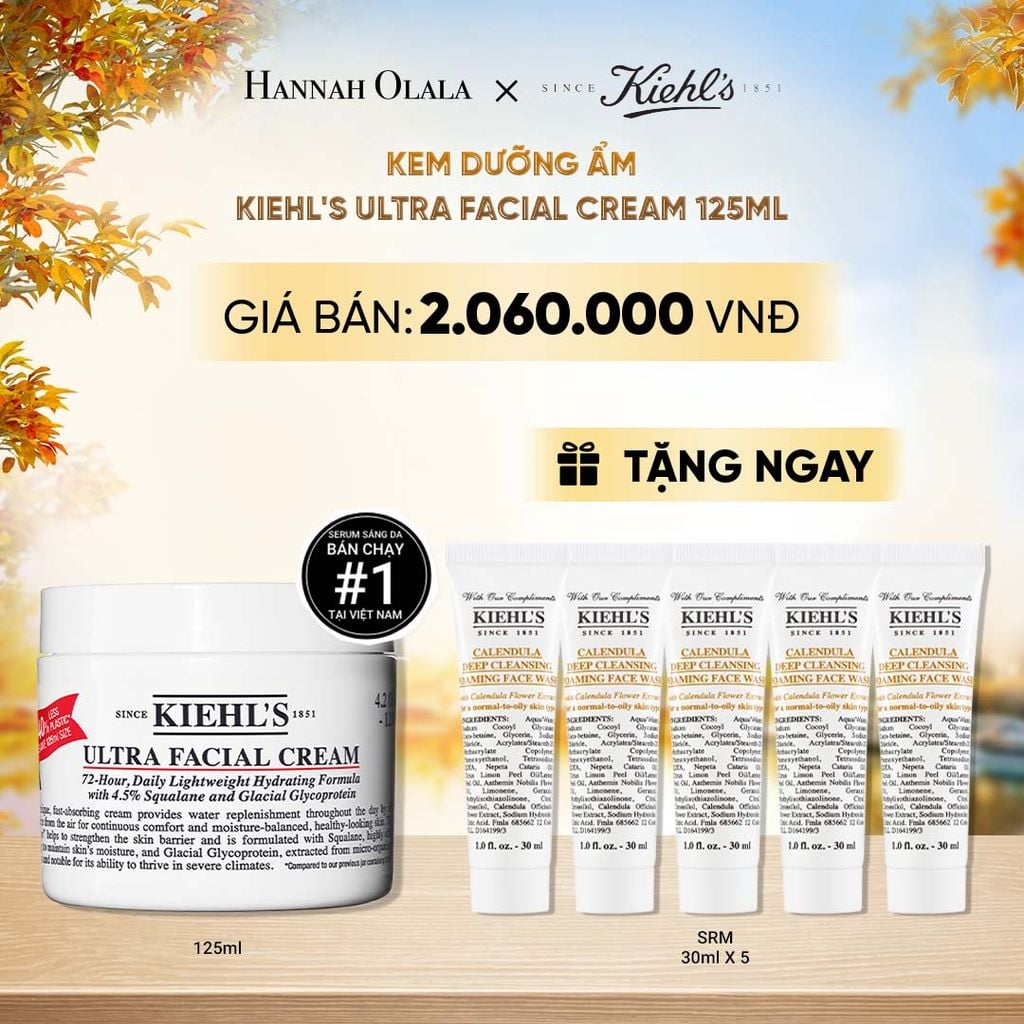  KEM DƯỠNG ẨM SÂU 72H & PHỤC HỒI NHANH KIEHL'S ULTRA FACIAL CREAM 125ML - E332 