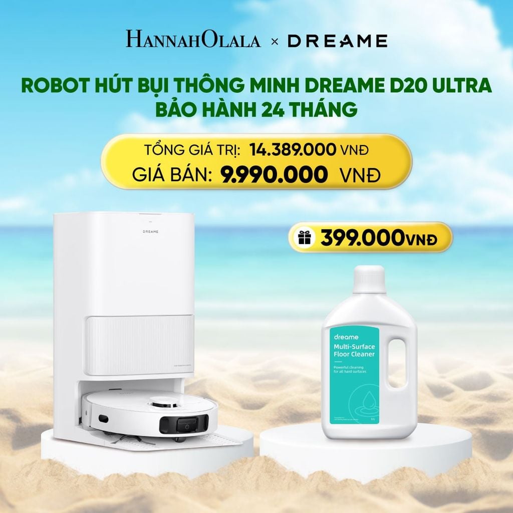  DEAL 8: DREAME D20 ULTRA ROBOT HÚT BỤI THÔNG MINH LỰC HÚT 13.000PA TRẠM SẠC ĐA NĂNG RẢNH TAY ĐẾN 100 NGÀY BH 24 THÁNG 