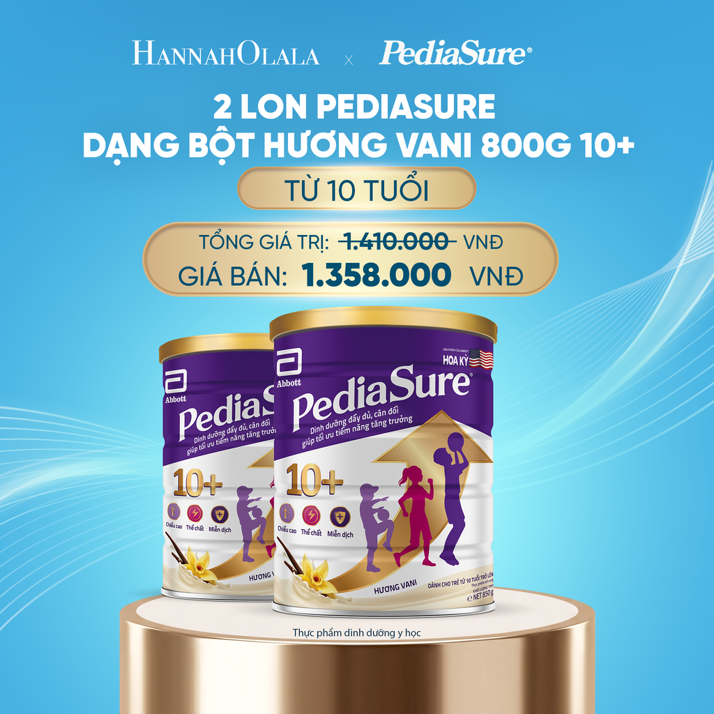  DEAL11: 2 LON PEDIASURE DẠNG BỘT HƯƠNG VANI 800G 10+ 