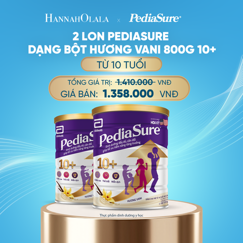  DEAL11: 2 LON PEDIASURE DẠNG BỘT HƯƠNG VANI 800G 10+ 