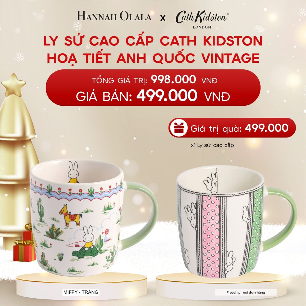  A435_DEAL 11: [MUA 1 TẶNG 1] LY SỨ CAO CẤP CATH KIDSTON HOẠ TIẾT ANH QUỐC VINTAGE 