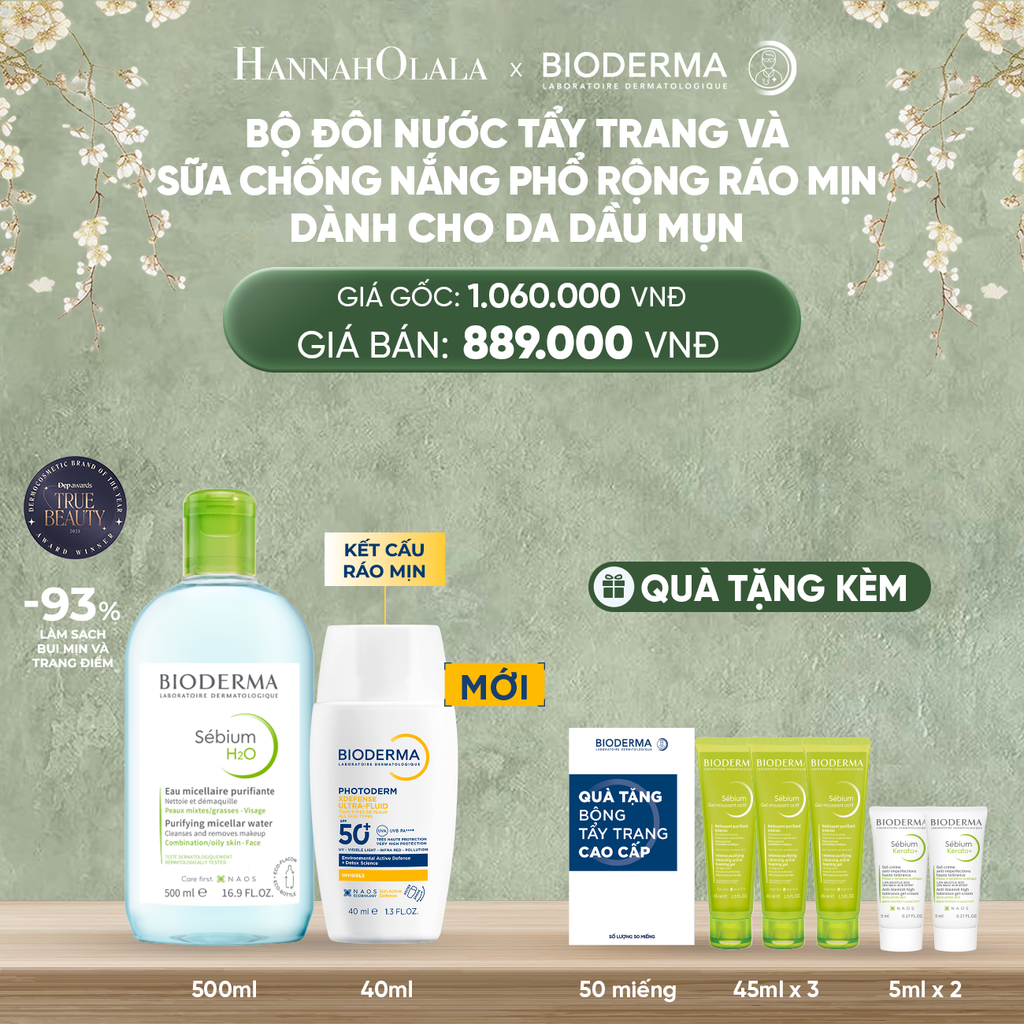  DEAL 10: BỘ ĐÔI NƯỚC TẨY TRANG VÀ SỮA CHỐNG NẮNG PHỔ RỘNG RÁO MỊN CHO MỌI LOẠI DA 