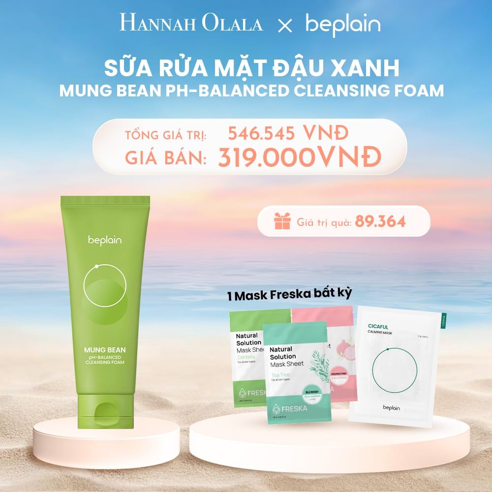  C252_DEAL 1: BEPLAIN SỮA RỬA MẶT MUNG BEAN PH-BALANCED CLEANSING FOAM 160ML (IP08) VER 1 
