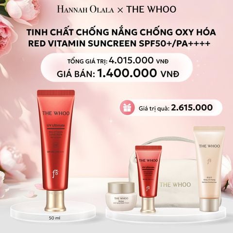  E812: DEAL 11: TINH CHẤT CHỐNG NẮNG CHỐNG OXY HÓA THE WHOO RED VITAMIN SUNCREEN SPF50+/PA++++ 50ML - [GIAO HÀNG TỪ 03/10] 