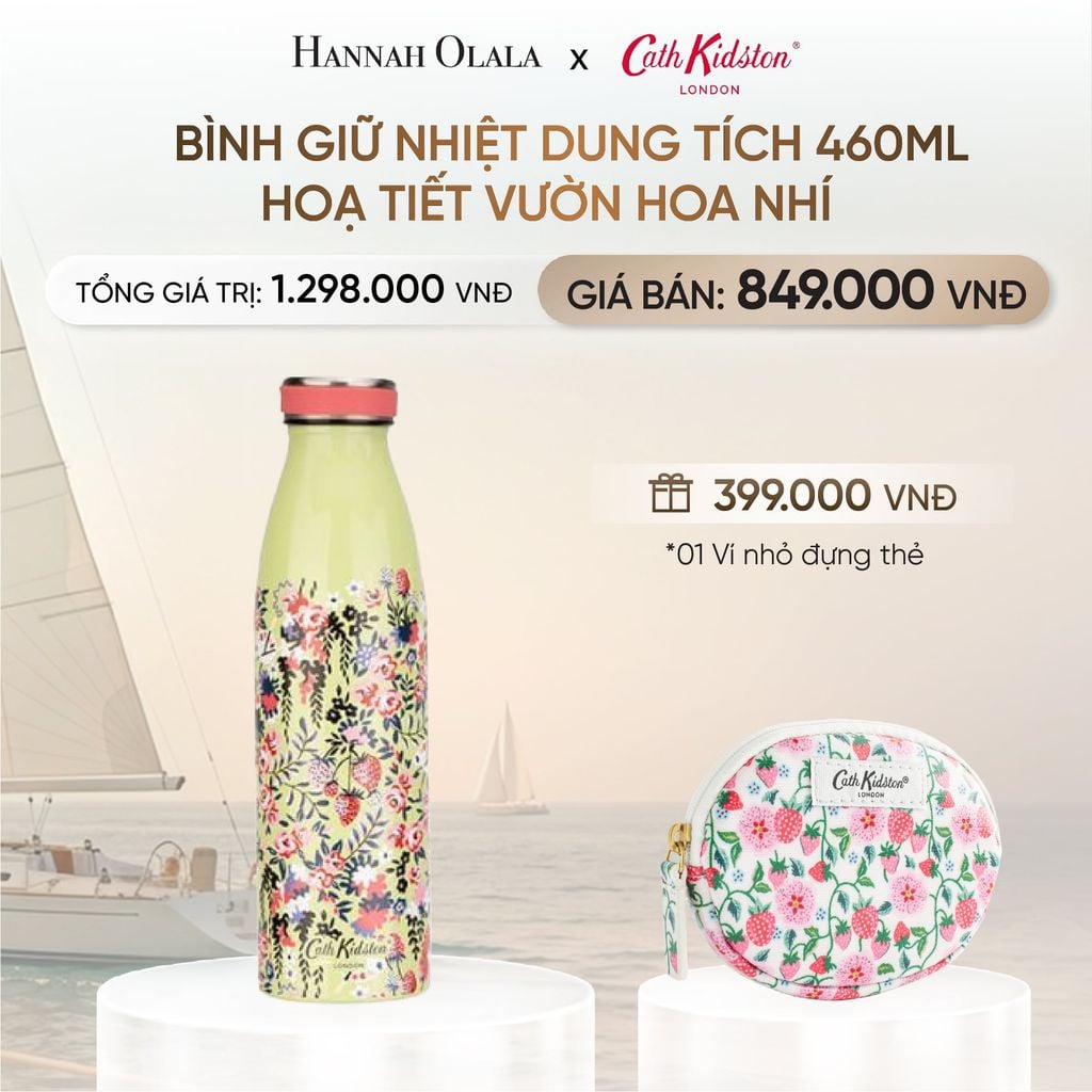  BÌNH GIỮ NHIỆT CATH KIDSTON DUNG TÍCH 460ML HOẠ TIẾT VƯỜN HOA NHÍ _ DEAL 11 