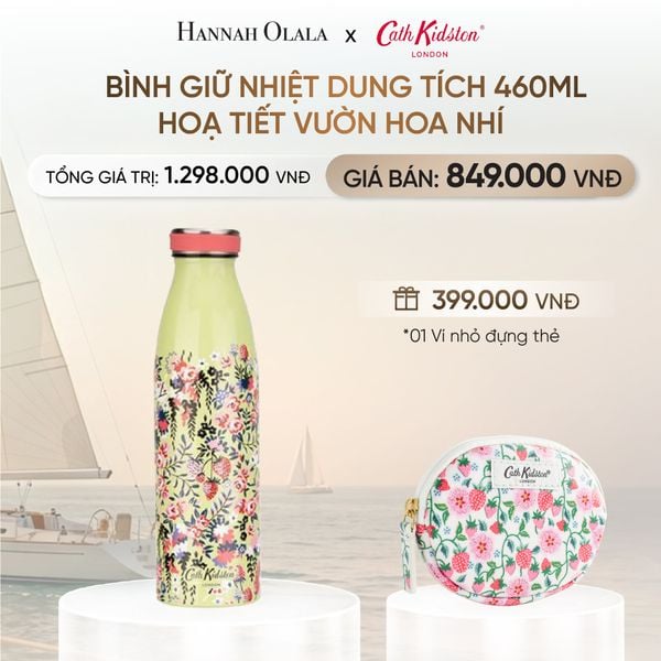  BÌNH GIỮ NHIỆT CATH KIDSTON DUNG TÍCH 460ML HOẠ TIẾT VƯỜN HOA NHÍ _ DEAL 11 