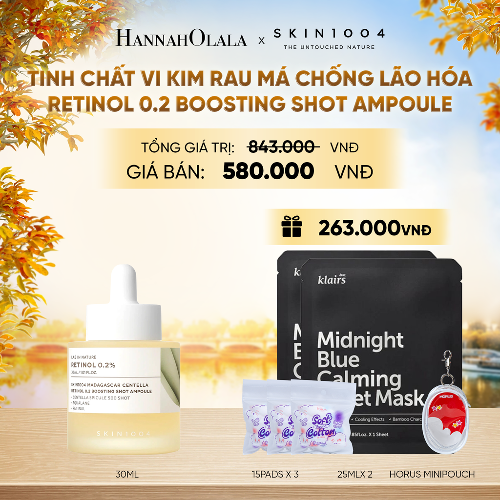  NEW SKU SKIN1004 TINH CHẤT MADAGASCAR CENTELLA RETINOL 0.2 BOOSTING SHOT AMPOULE 30ML (IP04) - E474 