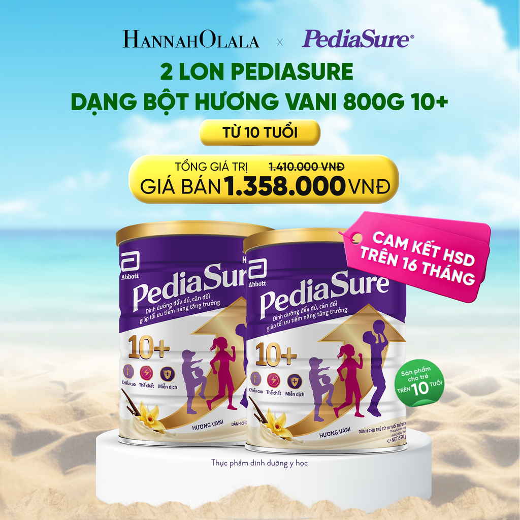  DEAL_11: 2 LON PEDIASURE DẠNG BỘT HƯƠNG VANI 800G 10+ 