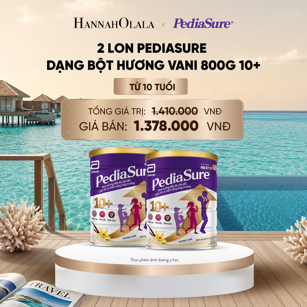  2 LON PEDIASURE DẠNG BỘT HƯƠNG VANI 800G 10+ DEAL 1:_ D1790 