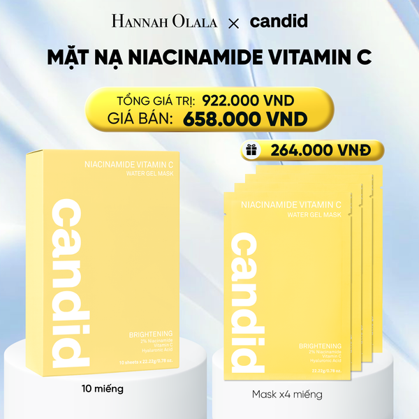  HỘP 10 MIẾNG MẶT NẠ DƯỠNG SÁNG NIACINAMIDE VITAMIN C - DEAL 11: - E132 