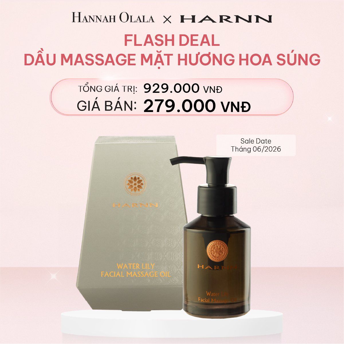  E456_DEAL 11: [FLASH DEAL] DẦU MASSAGE MẶT HƯƠNG HOA SÚNG [Sale Date Tháng 06/2026)] 