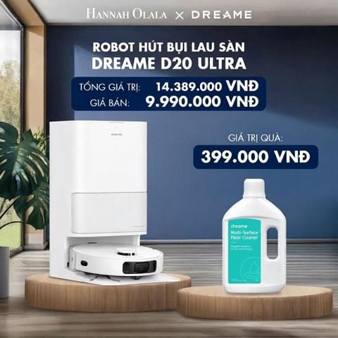  DREAME D20 ULTRA ROBOT HÚT BỤI THÔNG MINH LỰC HÚT 13.000PA TRẠM SẠC ĐA NĂNG RẢNH TAY ĐẾN 100 NGÀY BH 24 THÁNG - H17 