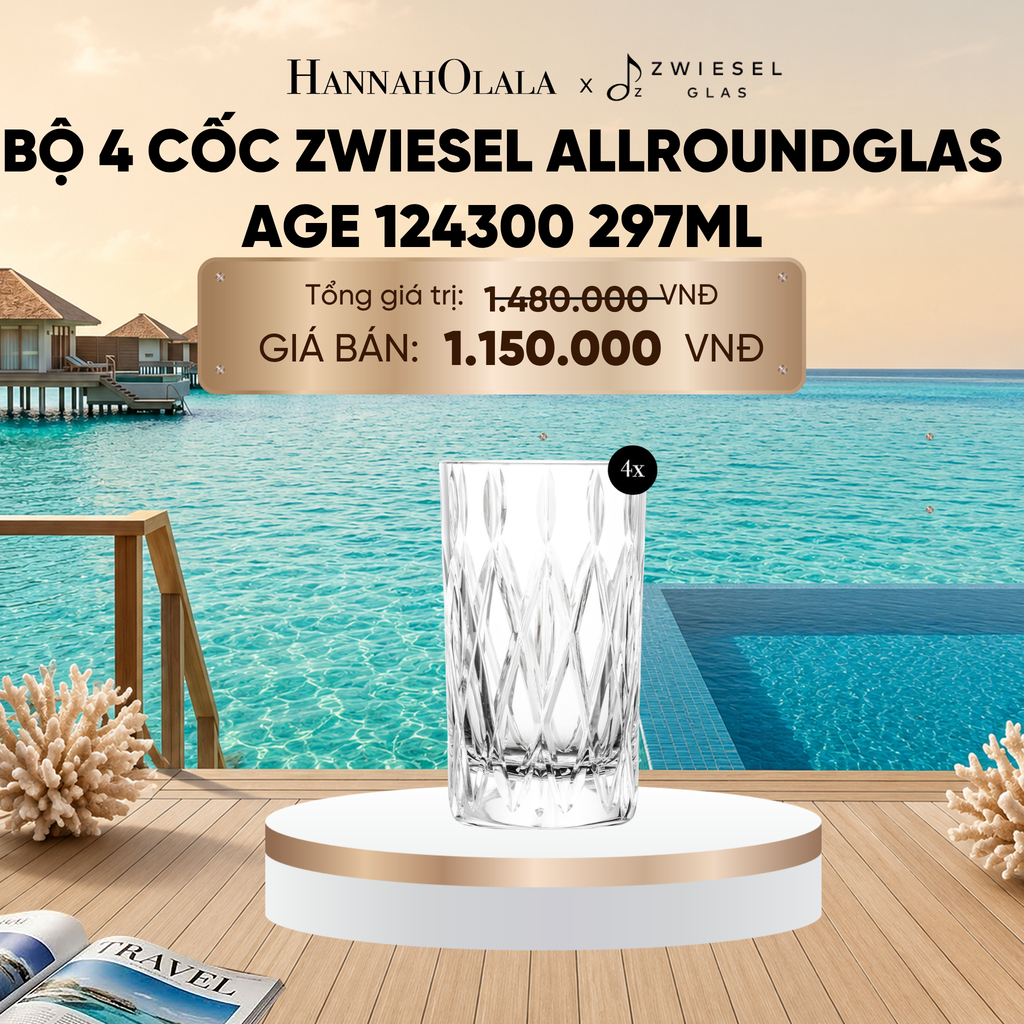  BỘ 4 CỐC ZWIESEL ALLROUNDGLAS AGE 124300 297ML_ D1126 