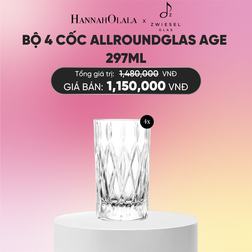  BỘ 4 CỐC ZWIESEL ALLROUNDGLAS AGE 124300 297ML 