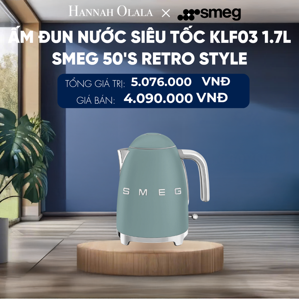  ẤM ĐUN NƯỚC SIÊU TỐC KLF03 1.7L SMEG 50'S RETRO STYLE 