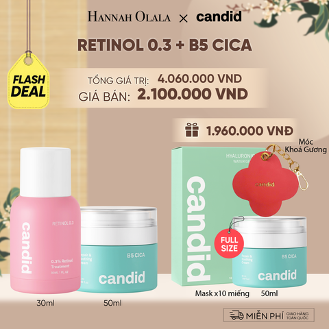  FLASHDEAL 23: RETINOL 0.3 & B5 CICA BỘ ĐÔI LÀM MỜ NẾP NHĂN VÀ DƯỠNG ẨM PHỤC HỒI CHUYÊN SÂU - A04 