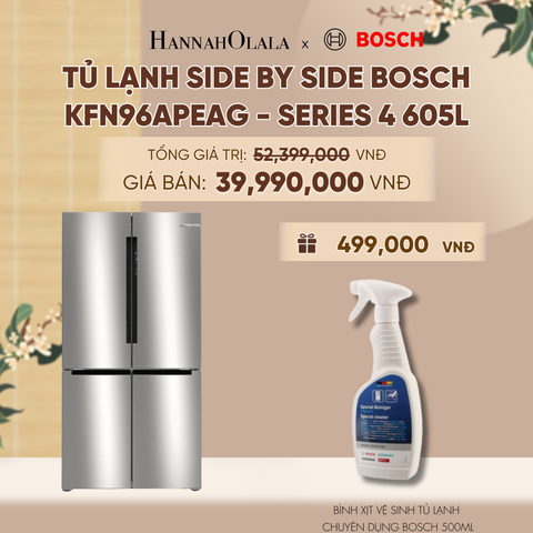  TỦ LẠNH SIDE BY SIDE BOSCH KFN96APEAG - SERIES 4 605L - A1287 
