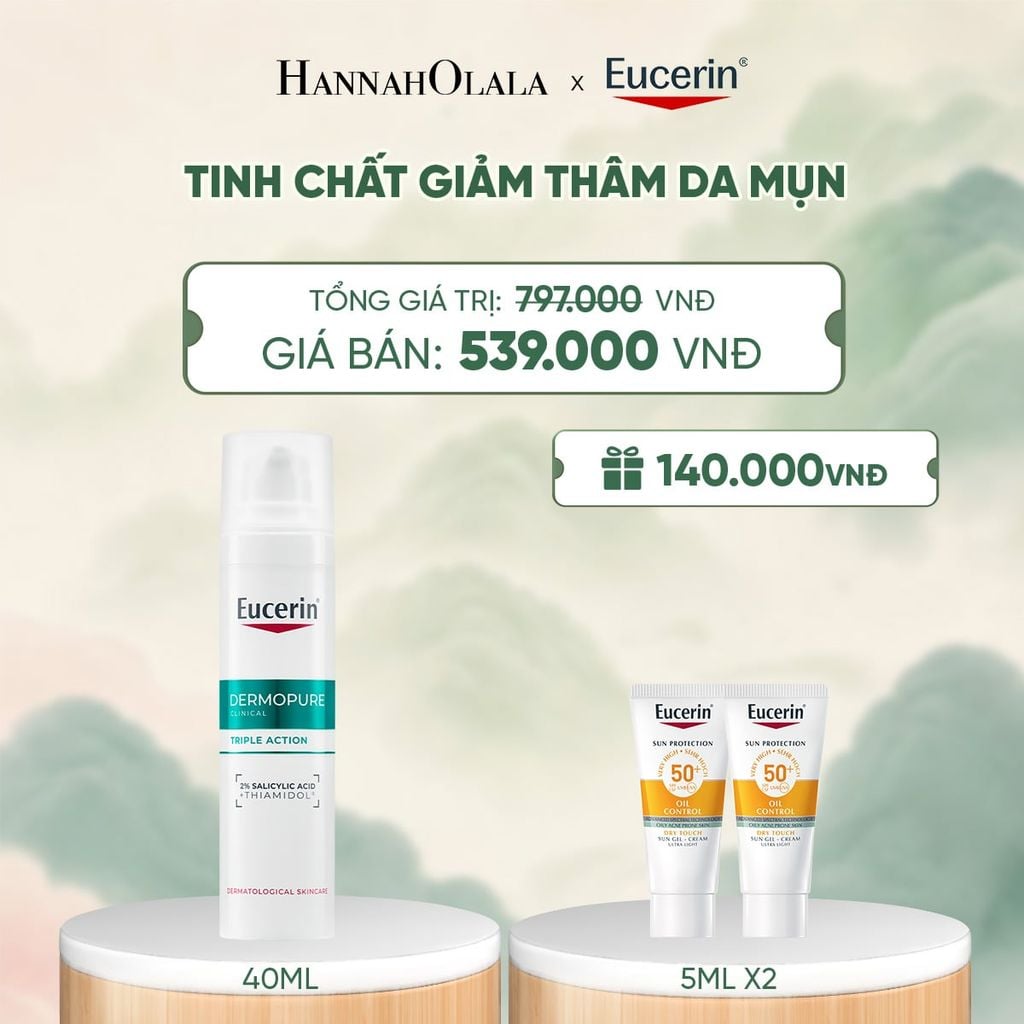  TINH CHẤT GIÚP GIẢM THÂM MỤN VÀ DƯỠNG SÁNG DA EUCERIN DERMOPURE CLINICAL TRIPLE ACTION 40ML - A020 