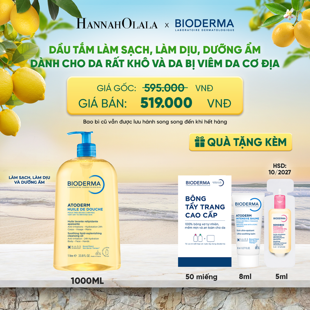  DẦU TẮM LÀM SẠCH, LÀM DỊU, DƯỠNG ẨM DÀNH CHO DA RẤT KHÔ VÀ DA BỊ VIÊM DA CƠ ĐỊA 