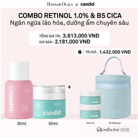  DEAL 11: RETINOL 1.0 30ML & B5 CICA 50ML BỘ ĐÔI CHỐNG LÃO HÓA VÀ DƯỠNG ẨM PHỤC HỒI CHUYÊN SÂU 