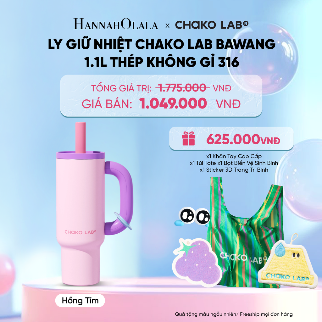  LY GIỮ NHIỆT CHAKO LAB BAWANG 1.1L THÉP KHÔNG GỈ 316 