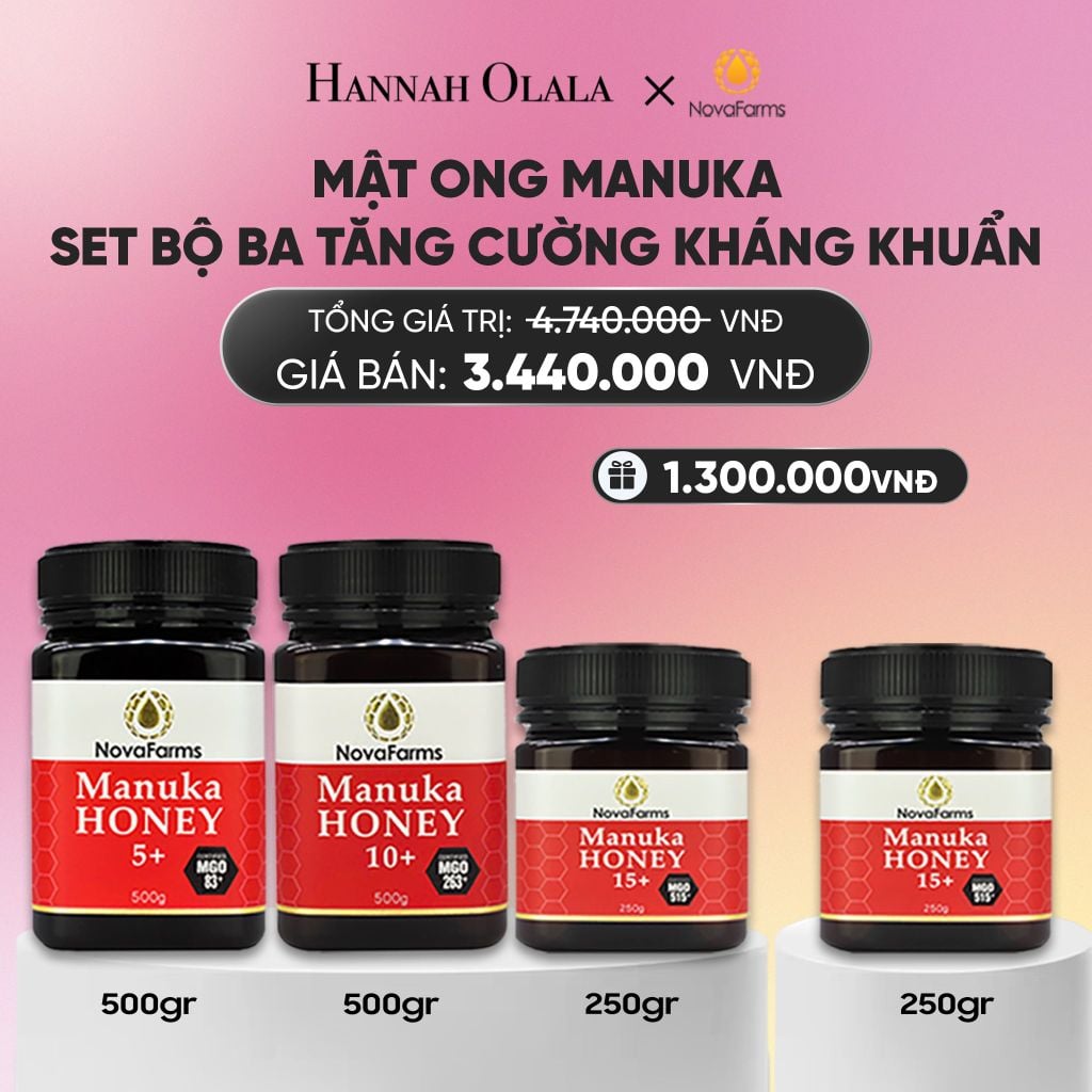  MẬT ONG MANUKA NOVAFARM – SET BỘ BA TĂNG CƯỜNG KHÁNG KHUẨN_A915 