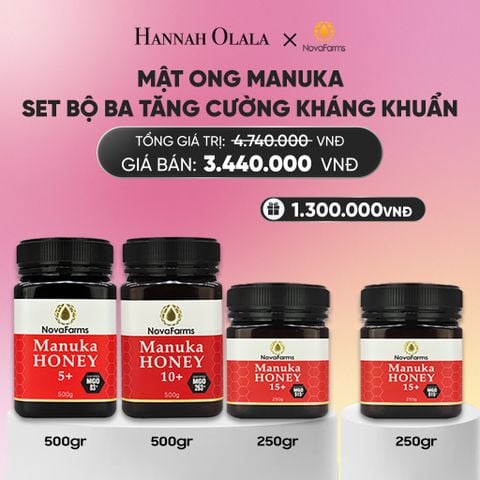  MẬT ONG MANUKA NOVAFARM – SET BỘ BA TĂNG CƯỜNG KHÁNG KHUẨN_A915 