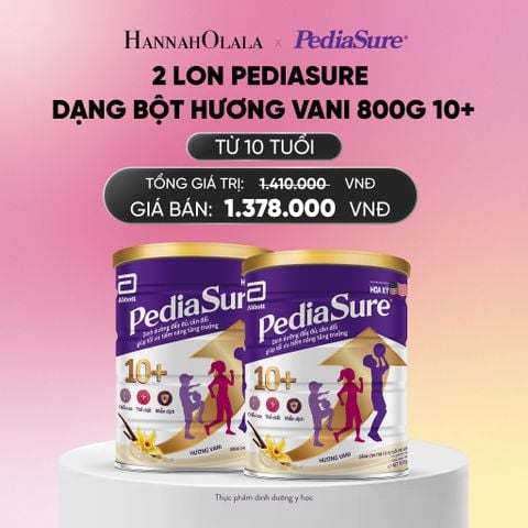  2 LON PEDIASURE DẠNG BỘT HƯƠNG VANI 800G 10+ DEAL 1: _ A740 