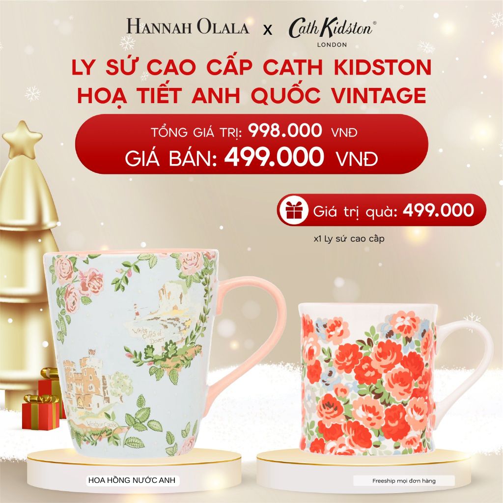  A435_DEAL 11: [MUA 1 TẶNG 1] LY SỨ CAO CẤP CATH KIDSTON HOẠ TIẾT ANH QUỐC VINTAGE 
