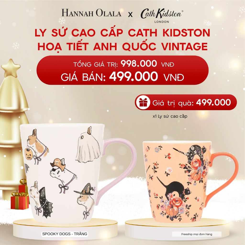  A435_DEAL 11: [MUA 1 TẶNG 1] LY SỨ CAO CẤP CATH KIDSTON HOẠ TIẾT ANH QUỐC VINTAGE 