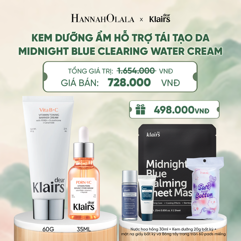  COMBO DEAR KLAIRS KEM DƯỠNG VITAMIN TONING BARRIER CREAM 60G VÀ TINH CHẤT VITAMIN PDRN BOUNCY PORE SERUM 35 ML - A1447 