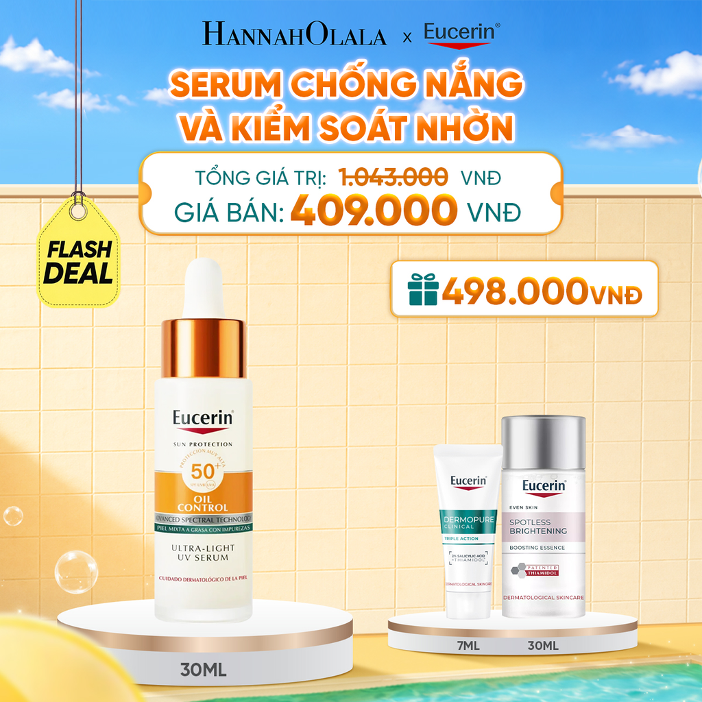  FD4: SERUM CHỐNG NẮNG KIỂM SOÁT DẦU EUCERIN OIL CONTROL ULTRA-LIGHT UV DAILY SERUM SPF50+ PA++++ 30ML 